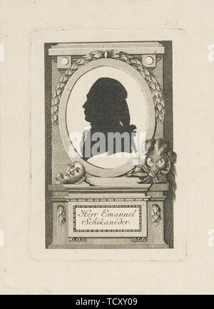 Portrait of Emanuel Schikaneder (1751-1812), c. 1790. Creator: Anonymous. Stock Photo