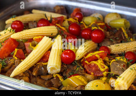 Cooked Little Ears of a Fresh baby Corn Stock Photo