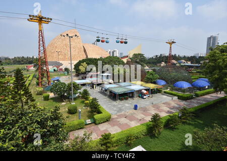 Garden with eateries of the Science City, Kolkata, India. Stock Photo