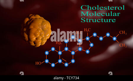 Graphic Cholesterol Molecular Structure Stock Photo