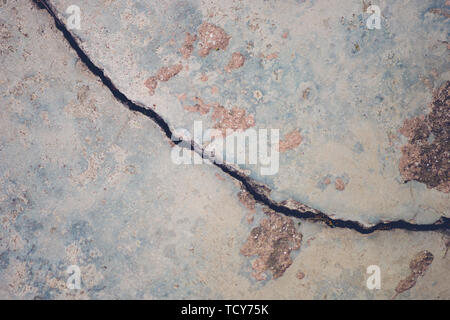 thick gap in the cement floor background. Stock Photo