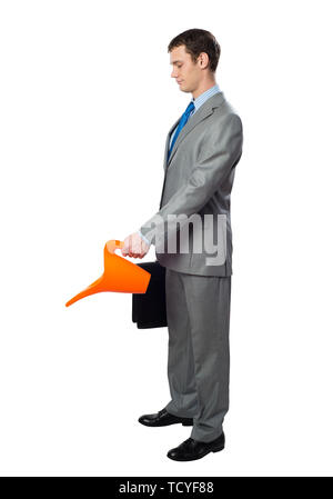 Businessman wears in grey suit Stock Photo