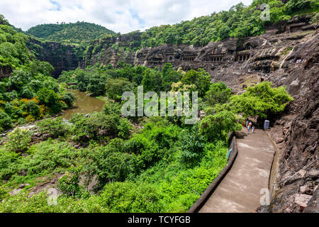 Ajanta Caves, Aurangabad District, Maharashtra State, India Stock Photo