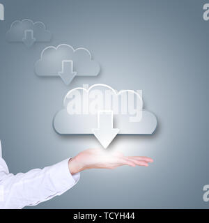 Cloud download concept creative diagram Stock Photo