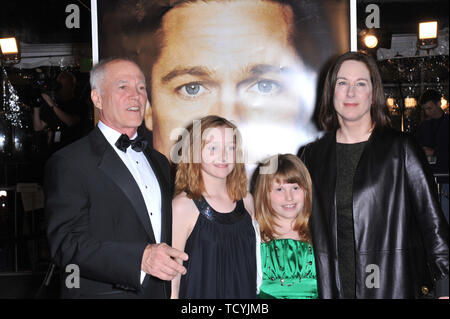 LOS ANGELES, CA. December 08, 2008: Producers Frank Marshall & Kathleen Kennedy & daughters at the Los Angeles premiere of their new movie 'The Curious Case of Benjamin Button' at Mann Village Theatre, Westwood. © 2008 Paul Smith / Featureflash Stock Photo