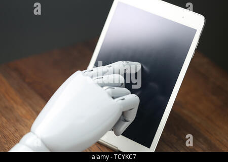 AI robotic operations tablet Stock Photo