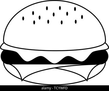 restaurant food and cuisine cartoons in black and white Stock Vector