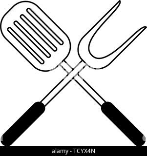 restaurant food and cuisine cartoons in black and white Stock Vector