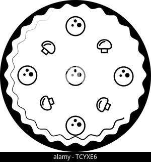 restaurant food and cuisine cartoons in black and white Stock Vector