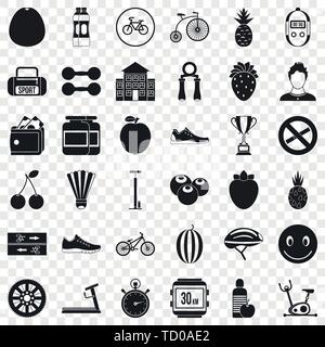Muscle icons set, simle style Stock Vector