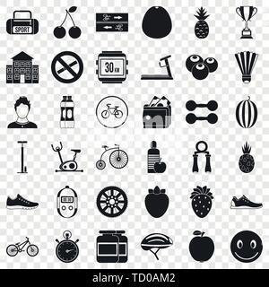 Protein icons set, simle style Stock Vector