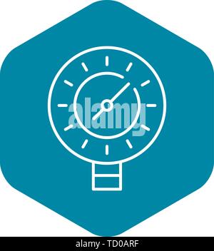 Welding manometer icon, outline style Stock Vector