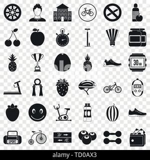 Dumpbell icons set, simle style Stock Vector