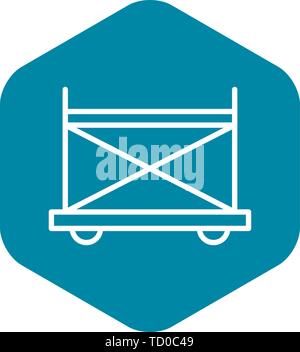 Wheel scaffold icon, outline style Stock Vector
