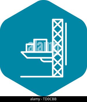 Lift crane platform icon, outline style Stock Vector