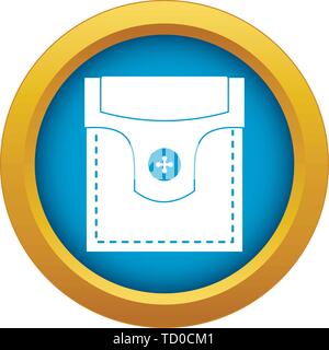 Pocket with valve and button icon blue vector isolated Stock Vector ...