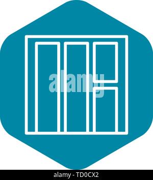 Construction window icon, outline style Stock Vector