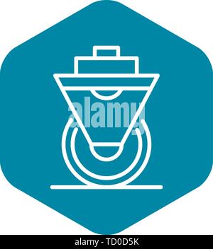 Scaffold wheel platform icon, outline style Stock Vector