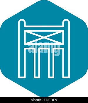 Scaffold structure icon, outline style Stock Vector