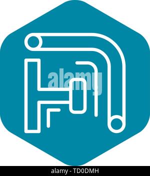 Scaffold pipe icon, outline style Stock Vector