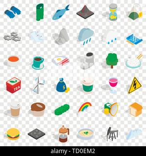 Season icons set, isometric style Stock Vector