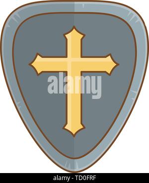 Shield design, Security protection emblem banner heraldic medieval and insignia theme Vector illustration Stock Vector