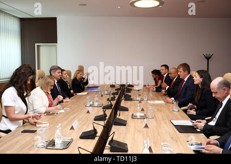 Sarajevo, Bosnia and Herzegovina. 11th June, 2019. Denis Zvizdic (3rd L), chairman of the Council of Ministers of Bosnia and Herzegovina (BiH), meets with Czech Foreign Minister Tomas Petricek (3rd R) in Sarajevo, Bosnia and Herzegovina, June 11, 2019. Credit: Nedim Grabovica/Xinhua/Alamy Live News Stock Photo