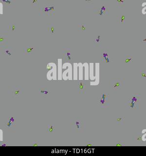 Seamless pattern of houses in doodle style. Vector illustration, kids drawing on white background Stock Vector