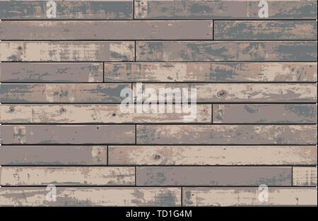 Retro Brown Wooden Wall Background with Old Distressed Timber Detailed vector Grouped and Layered easy to edit colors EPS10 Stock Vector