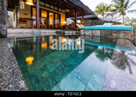 Four Seasons Hotel Mauritius Single-family villa room with swimming pool Stock Photo