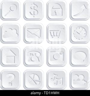 Infographics Paper Cutout Web Icons in the style of paper cutouts - all objects grouped separately and easy to edit EPS10 Stock Vector