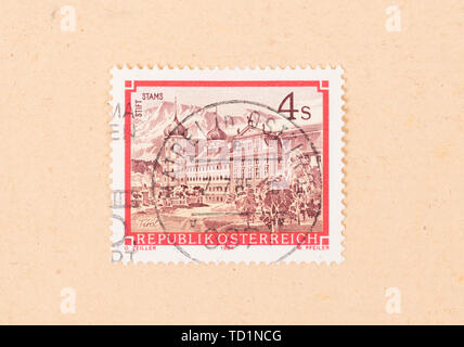 AUSTRIA - CIRCA 1984: A stamp printed in Austria shows Stams abbey, circa 1984 Stock Photo