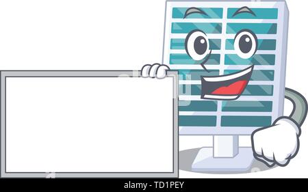 With board solar penels isolated in the cartoon Stock Vector
