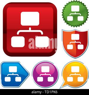 Vector illustration. Set shiny icon series on buttons. Staff. Stock Vector