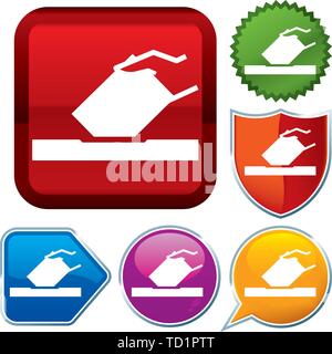 Vector illustration. Set shiny icon series on buttons. Vote. Stock Vector