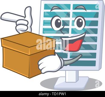 With box solar penels in the cartoon shape Stock Vector