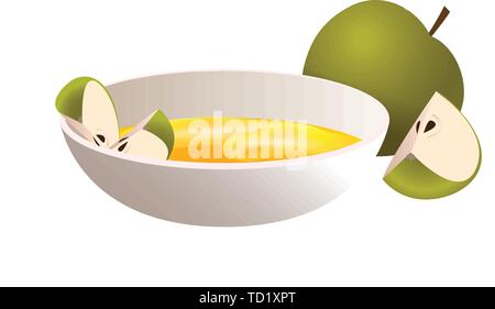 Green apple honey icon. Cartoon of green apple honey vector icon for web design isolated on white background Stock Vector