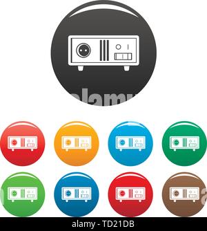 Electric stabilizer icons set 9 color vector isolated on white for any design Stock Vector