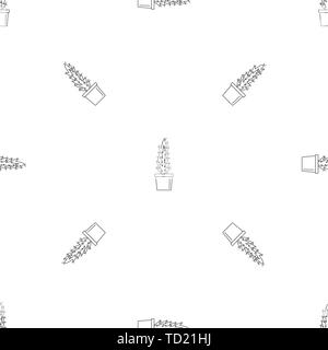 Cactus pot pattern seamless vector repeat geometric for any web design Stock Vector