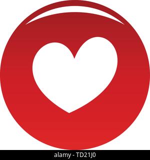 Fiery heart icon. Simple illustration of fiery heart vector icon for any design red Stock Vector