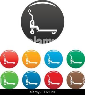 Carry pallet icons set 9 color vector isolated on white for any design Stock Vector