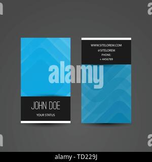 Abstract Colorful Modern Styled Vertical Business Card, Back and Front Side, Template Creative Design - Illustration in Freely Editable Vector Format Stock Vector