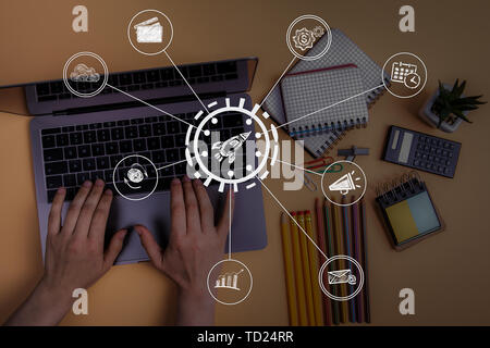 Digital marketing, social media and Internet speed, development concept Stock Photo