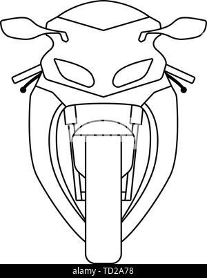 Motorcycle front view line icon. Ground transport. Used for moving ...