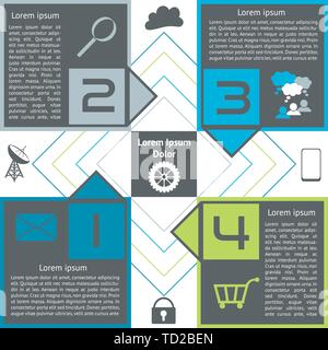 Infographics Square with Arrows Abstract Options Four Choices EPS10 named layers Stock Vector