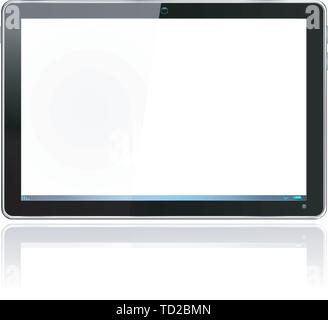 Realistic computer tablet in Black - vector layered grouped and with a separate layer to easily add your own image to screen Stock Vector