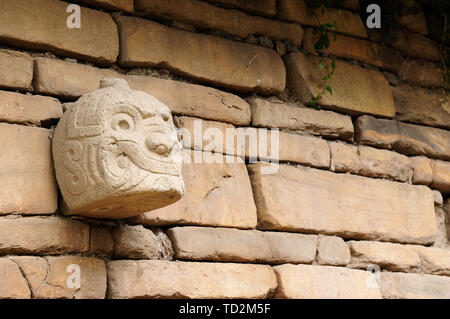 South America, The Ruins of the Wari (Huari) Culture in Chavin de Huantar a major pre-Inca culture. The site is located in the Ancash Region of Peru. Stock Photo