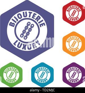 Bijouterie luxury icons vector hexahedron Stock Vector