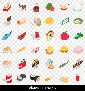 Cake icons set, isometric style Stock Vector