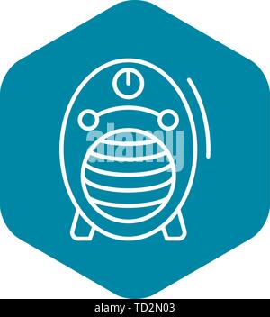 Electric heater icon, outline style Stock Vector
